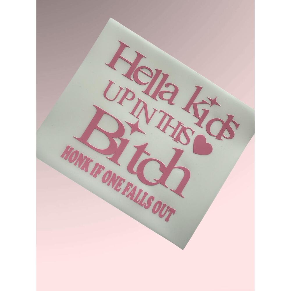 Light Pink Hella Kids Vinyl Decal 5x5